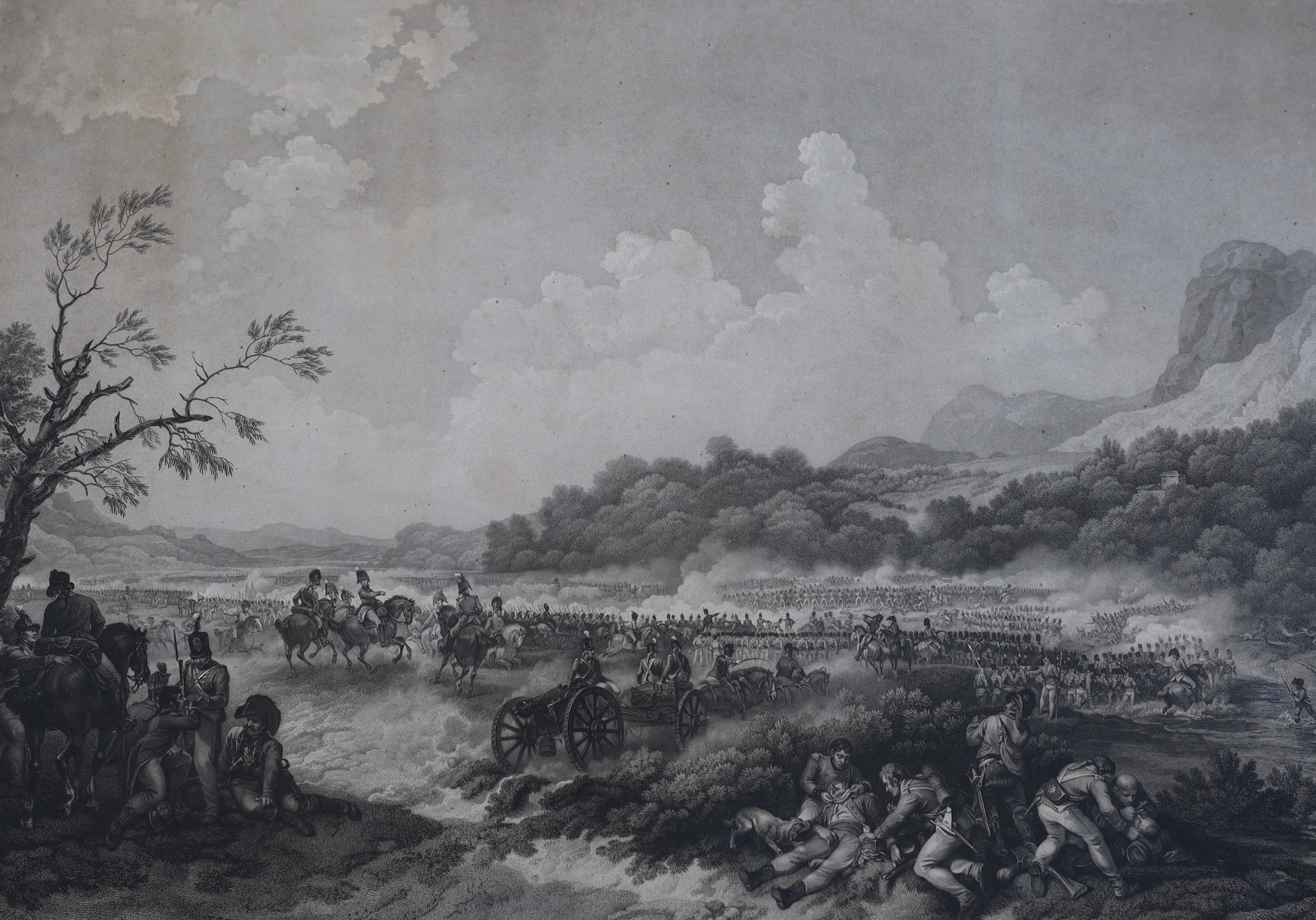 Anthony Cardon after Philip James de Loutherbourg, stipple engraving, 'Battle of Maida The 4 of July 1806', published by Cordon 1810, visible sheet 65 x 84.5cm